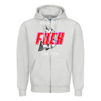 Dove Grey because i fuck the fish Zipper Hoodie - PixelWave