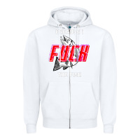 White because i fuck the fish Zipper Hoodie - PixelWave