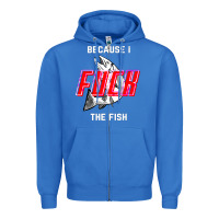 True Royal because i fuck the fish Zipper Hoodie - PixelWave