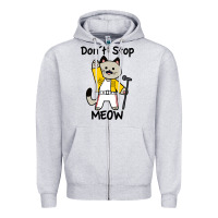 Heather Grey Don´t Stop Meow Zipper Hoodie - PixelWave