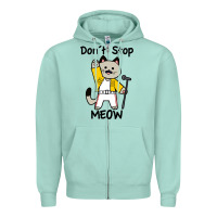Seafoam Don´t Stop Meow Zipper Hoodie - PixelWave