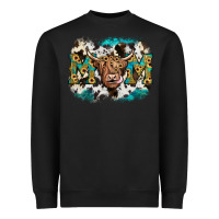 Black highland cow mom Heavyweight Sweatshirt - JahusDesignShop