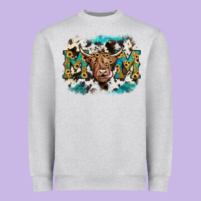 Highland Cow Mom Heavyweight Sweatshirt Designed By Jahusdesignshop