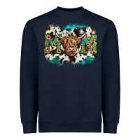 Navy highland cow mom Heavyweight Sweatshirt - JahusDesignShop