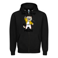 Black Don´t Stop Meow Zipper Hoodie - PixelWave