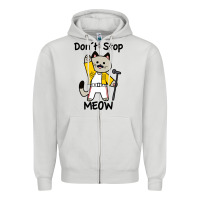 Dove Grey Don´t Stop Meow Zipper Hoodie - PixelWave