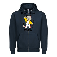 Navy Don´t Stop Meow Zipper Hoodie - PixelWave
