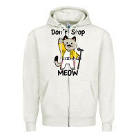 Oatmeal Heather Don´t Stop Meow Zipper Hoodie - PixelWave