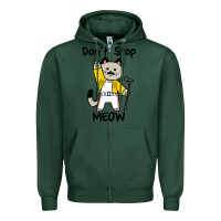 Sports Green Don´t Stop Meow Zipper Hoodie - PixelWave