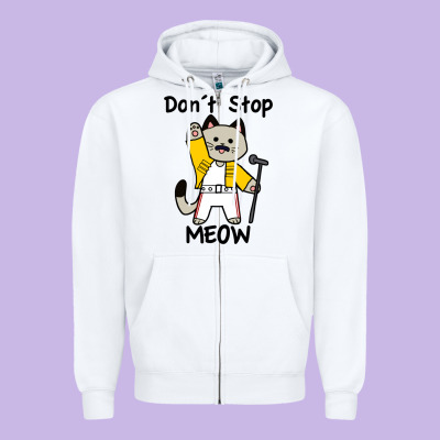 Don´t Stop Meow Zipper Hoodie Designed By Pixelwave
