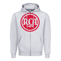 Heather Grey rca radio tubes Zipper Hoodie - PixelWave