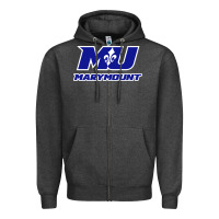 Charcoal Heather marymount university vectorized Zipper Hoodie - PixelWave