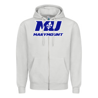 Dove Grey marymount university vectorized Zipper Hoodie - PixelWave