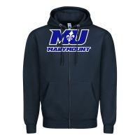 Navy marymount university vectorized Zipper Hoodie - PixelWave