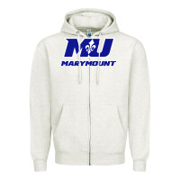 Oatmeal Heather marymount university vectorized Zipper Hoodie - PixelWave