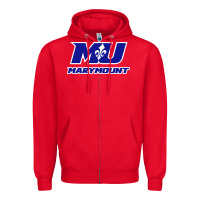 Red marymount university vectorized Zipper Hoodie - PixelWave