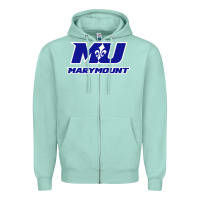 Seafoam marymount university vectorized Zipper Hoodie - PixelWave