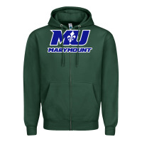 Sports Green marymount university vectorized Zipper Hoodie - PixelWave