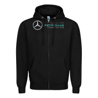 Black mercedis f1 Zipper Hoodie - PixelWave