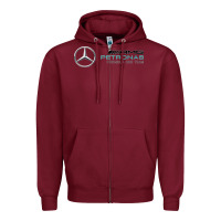 Burgundy mercedis f1 Zipper Hoodie - PixelWave