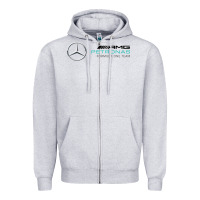 Heather Grey mercedis f1 Zipper Hoodie - PixelWave
