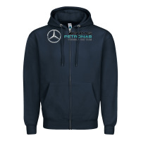 Navy mercedis f1 Zipper Hoodie - PixelWave