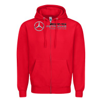 Red mercedis f1 Zipper Hoodie - PixelWave