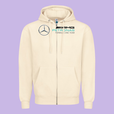 Mercedis F1 Zipper Hoodie Designed By Pixelwave