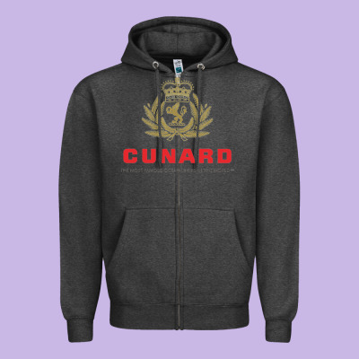 Luxury Cruises Cunard Zipper Hoodie Designed By Pixelwave
