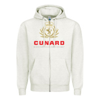 Oatmeal Heather luxury cruises cunard Zipper Hoodie - PixelWave