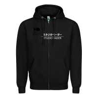 Black studio vader   star Zipper Hoodie - PixelWave