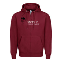Burgundy studio vader   star Zipper Hoodie - PixelWave