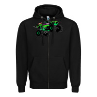 Black monster truck grave digger Zipper Hoodie - PixelWave
