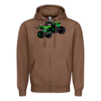 Chestnut monster truck grave digger Zipper Hoodie - PixelWave