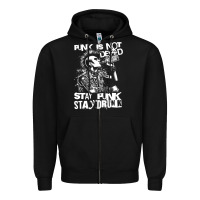 Black Stay Punk Stay Drunk Zipper Hoodie - PixelWave