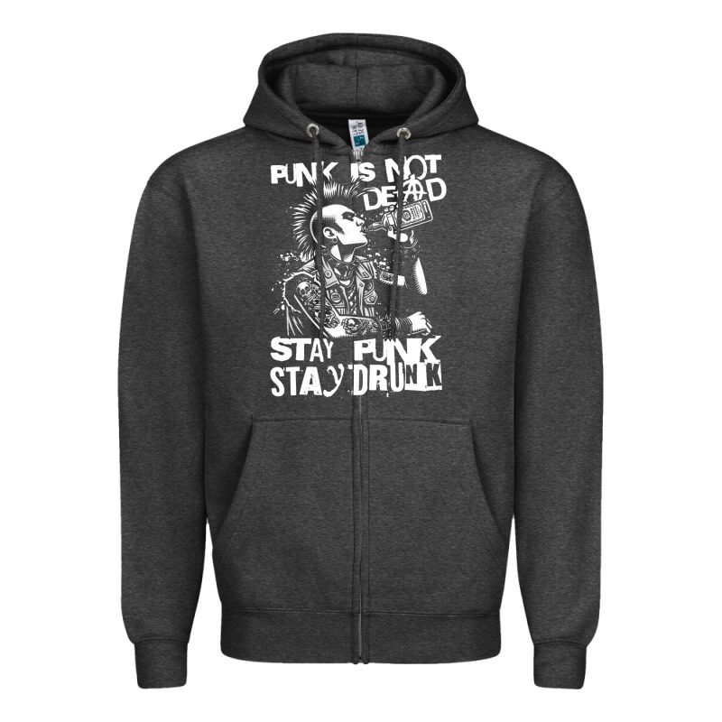 Stay Punk Stay Drunk Zipper Hoodie by PixelWave | Teevron