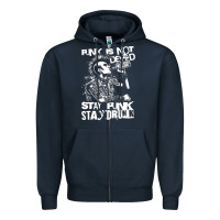 Navy Stay Punk Stay Drunk Zipper Hoodie - PixelWave