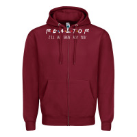 Burgundy realtor i'll be there for you long sleeve Zipper Hoodie - PixelWave
