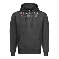 Charcoal Heather realtor i'll be there for you long sleeve Zipper Hoodie - PixelWave