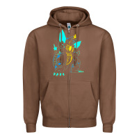 Chestnut Spacegodzilla Zipper Hoodie - PixelWave