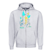 Heather Grey Spacegodzilla Zipper Hoodie - PixelWave