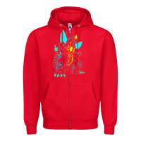 Red Spacegodzilla Zipper Hoodie - PixelWave