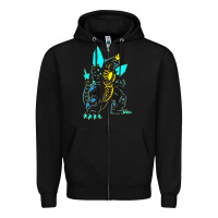 Black Spacegodzilla Zipper Hoodie - PixelWave