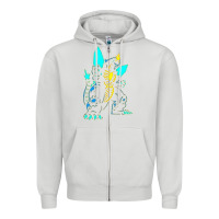 Dove Grey Spacegodzilla Zipper Hoodie - PixelWave