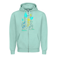 Seafoam Spacegodzilla Zipper Hoodie - PixelWave