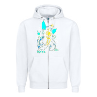 White Spacegodzilla Zipper Hoodie - PixelWave