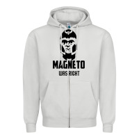 Dove Grey magneto was right Zipper Hoodie - PixelWave