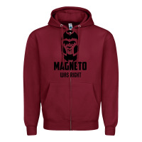 Burgundy magneto was right Zipper Hoodie - PixelWave
