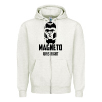 Oatmeal Heather magneto was right Zipper Hoodie - PixelWave