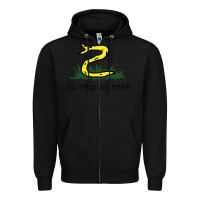 Black no step on snek,libertarian,tumblr,meme,funny,polotics,no step,on,snek Zipper Hoodie - PixelWave